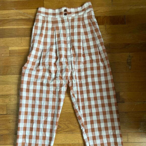 Caron Callahan Joseph Pant - Gingham Size 0 - Picture 2 of 3